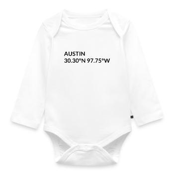 Coordonnées Austin, Texas, États-Unis - Body Bébé bio manches longues - blanc - Devant