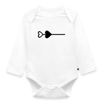 Herz-Pfeil - Baby Bio-Langarm-Body - Weiß - Vorne