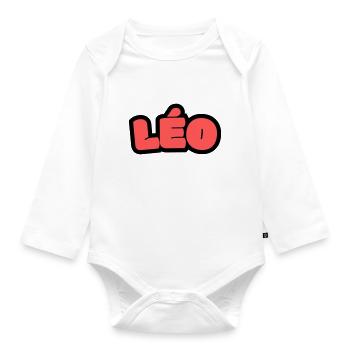 LÉO POLICE - Body Bébé bio manches longues - blanc - Devant