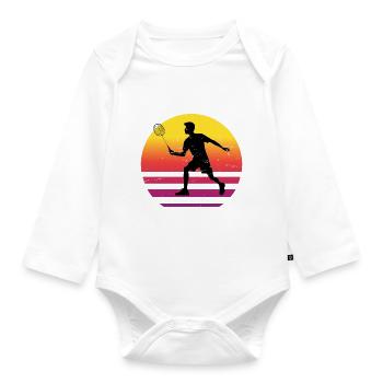 Men, Women's Badminton Players Badminton Badminton - Organic Longsleeve Baby Bodysuit - white - Front