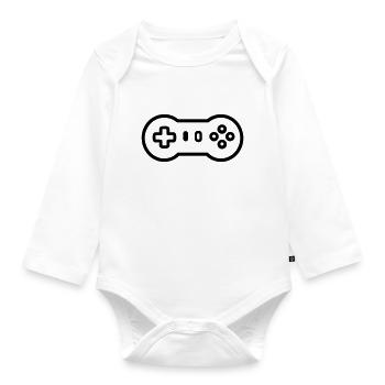 Videospiel-Controller - Baby Bio-Langarm-Body - Weiß - Vorne