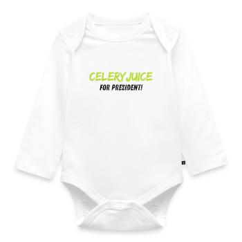 Celeryjuice for President - Baby Bio-Langarm-Body - Weiß - Vorne