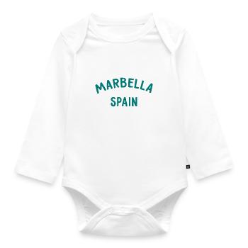 Marbella Spain Spain España - Organic Longsleeve Baby Bodysuit - white - Front