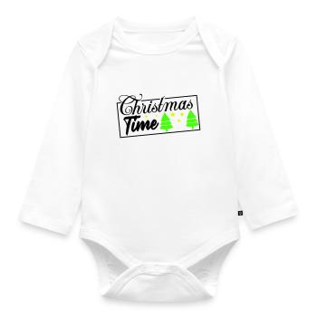 christmas time - Baby Bio-Langarm-Body - Weiß - Vorne