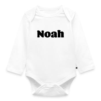 Prénom Noah Gift - Body Bébé bio manches longues - blanc - Devant