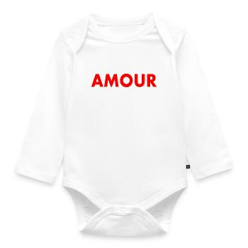 Amour - Organic Longsleeve Baby Bodysuit - white - Front