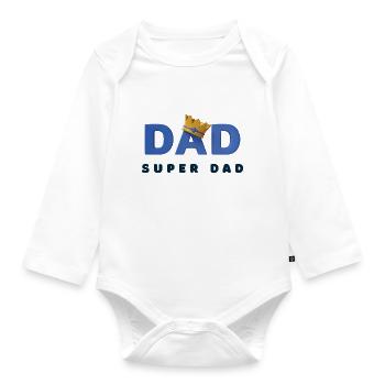 Super-Papa - Baby Bio-Langarm-Body - Weiß - Vorne