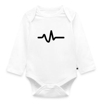 Heartbeat, pulse - Organic Longsleeve Baby Bodysuit - white - Front