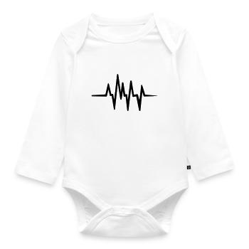 Heartbeat, pulse - Organic Longsleeve Baby Bodysuit - white - Front