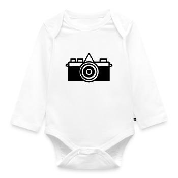 Kamera - Baby Bio-Langarm-Body - Weiß - Vorne