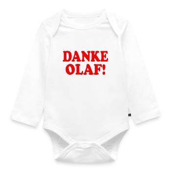 Thank you olaf - Organic Longsleeve Baby Bodysuit - white - Front