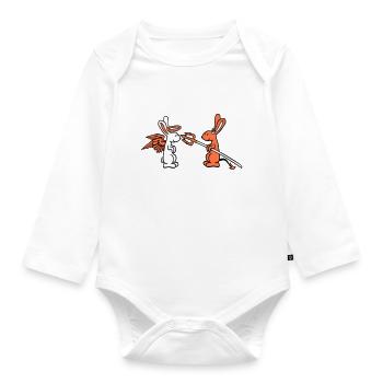 Rabbit Angel Conscience Devil Demon Evil Satan Hell - Organic Longsleeve Baby Bodysuit - white - Front