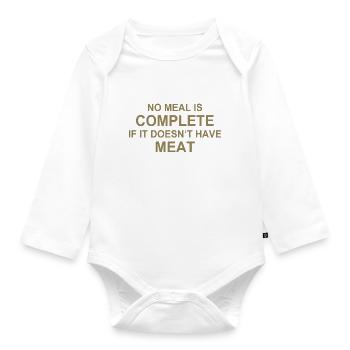 Fleischliebhaber BBQ Kochkunst Grillparty - Baby Bio-Langarm-Body - Weiß - Vorne