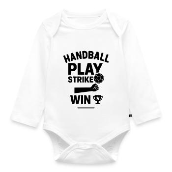 Handball Joueur de handball Joueur de handball Sport - Body Bébé bio manches longues - blanc - Devant