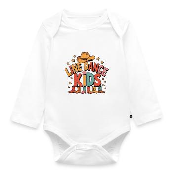 Line Dance Kids Kids Dancing Line Dance - Organic Longsleeve Baby Bodysuit - white - Front