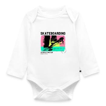 Skateboarding Skate Skater Skateboard Sk8 Vintage - Organic Longsleeve Baby Bodysuit - white - Front