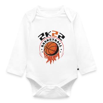 2K22 Basketball - Conception de cerceau enflammé - Body Bébé bio manches longues - blanc - Devant