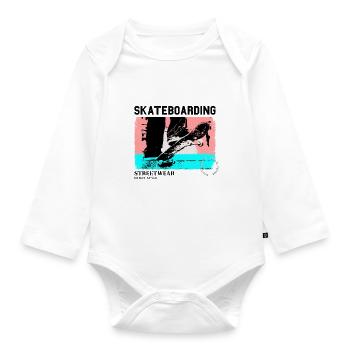 Skateboarding Skate Skater Skateboard Sk8 Vintage - Organic Longsleeve Baby Bodysuit - white - Front