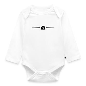 House icon property line - Organic Longsleeve Baby Bodysuit - white - Front