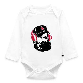 marx_star_ot - Baby Bio-Langarm-Body - Weiß - Vorne
