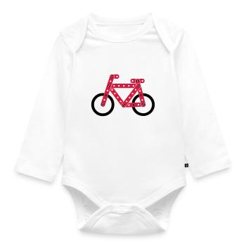 bicycle model - Organic Longsleeve Baby Bodysuit - white - Front