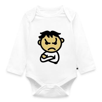 bad mood - Organic Longsleeve Baby Bodysuit - white - Front