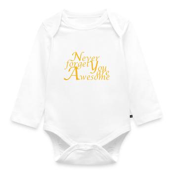 Never_forget_You_are_Awesome - Body Bébé bio manches longues - blanc - Devant
