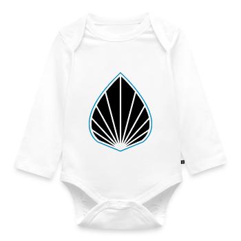 Logo Augmentée Bleu - Body Bébé bio manches longues - blanc - Devant
