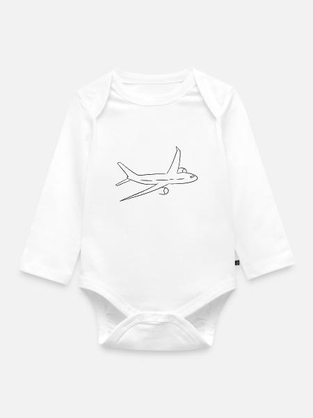 Airline - Baby Bio-Langarm-Body - Weiß