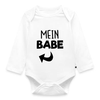 Mein Babe - Baby Bio-Langarm-Body - Weiß - Vorne