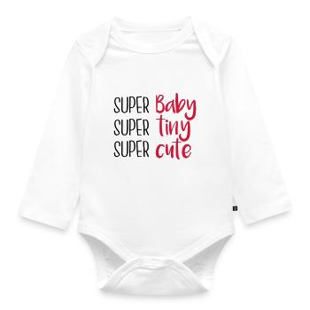 Super Baby Super tiny Super cute - Baby Bio-Langarm-Body - Weiß - Vorne
