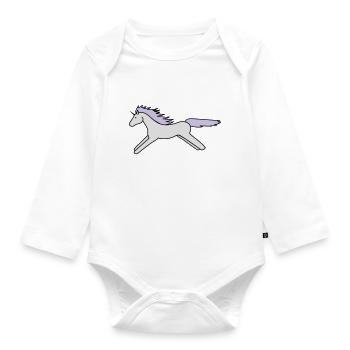 Einhorn - Baby Bio-Langarm-Body - Weiß - Vorne