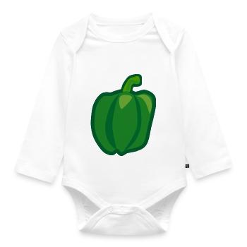 paprika chilli chili pepper citrus veggie vegetable - Organic Longsleeve Baby Bodysuit - white - Front