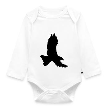 Adler Silhouette - Baby Bio-Langarm-Body - Weiß - Vorne