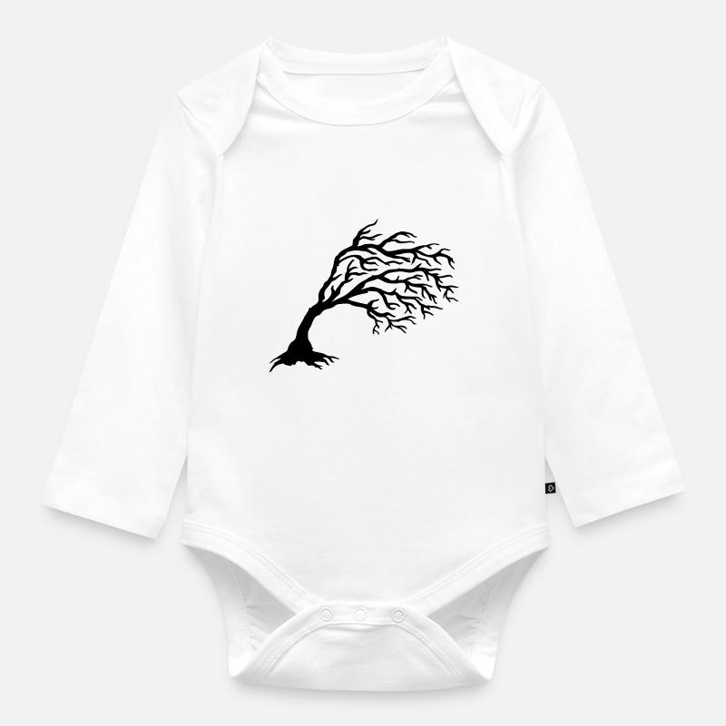 Arbre - Body Bébé bio manches longues - blanc