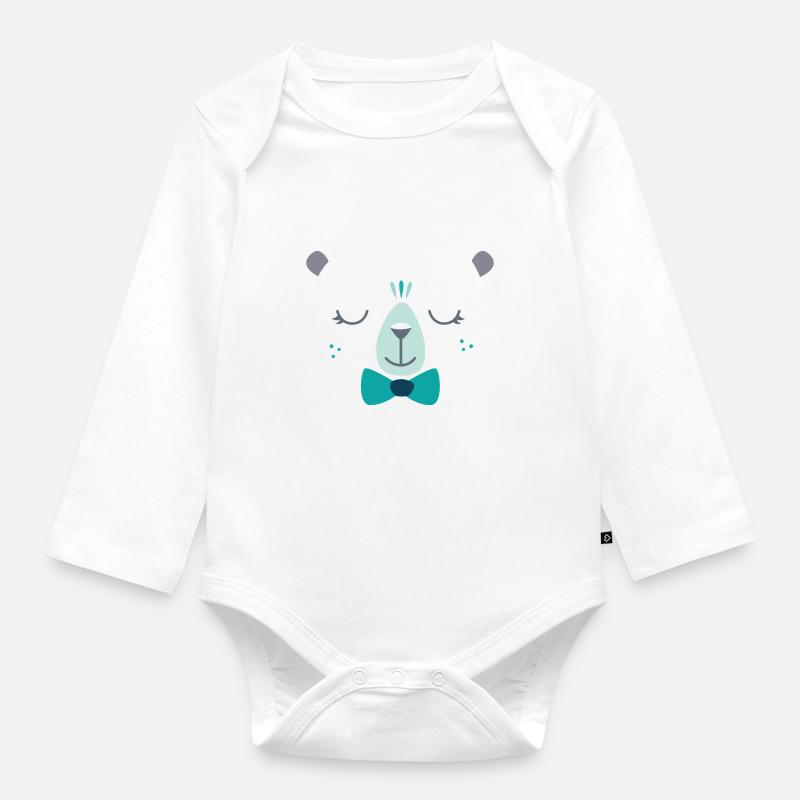 Ours garcon - Body Bébé bio manches longues - blanc