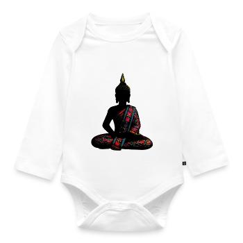Buddha - Baby Bio-Langarm-Body - Weiß - Vorne