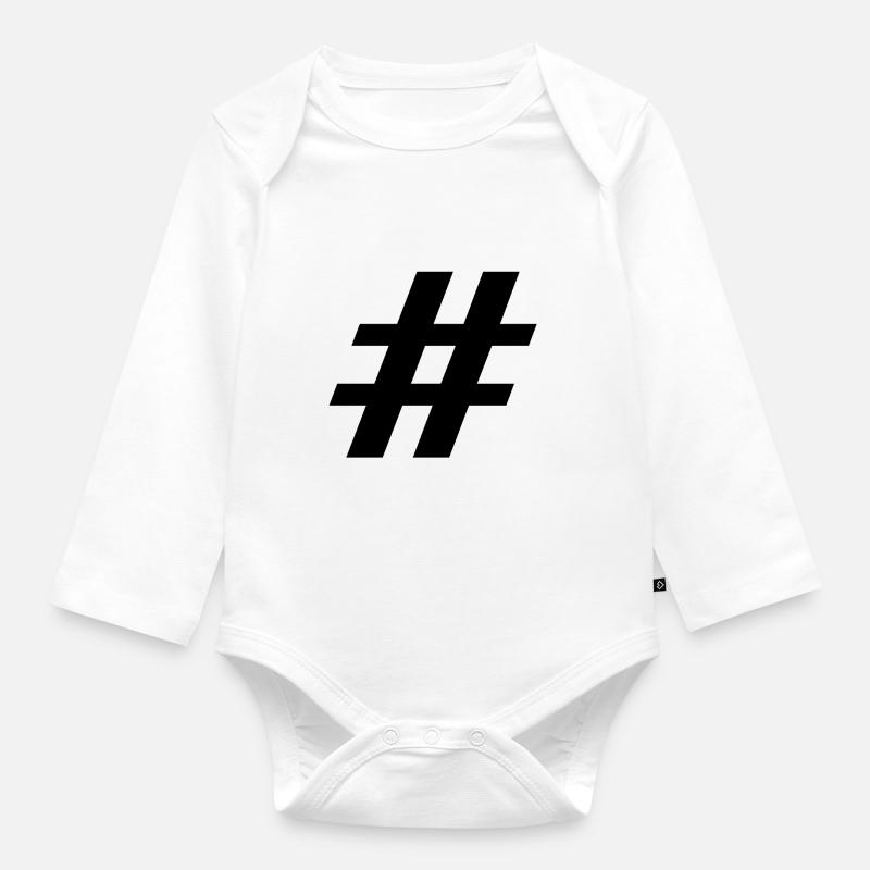 hashtag - Body Bébé bio manches longues - blanc