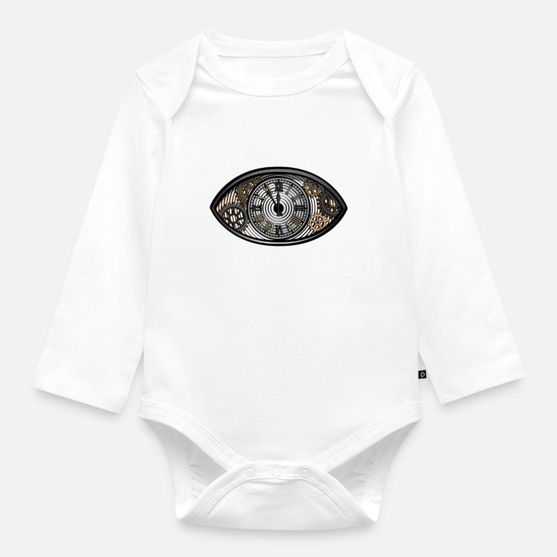 Oeil Vintage 2 - Body Bébé bio manches longues - blanc