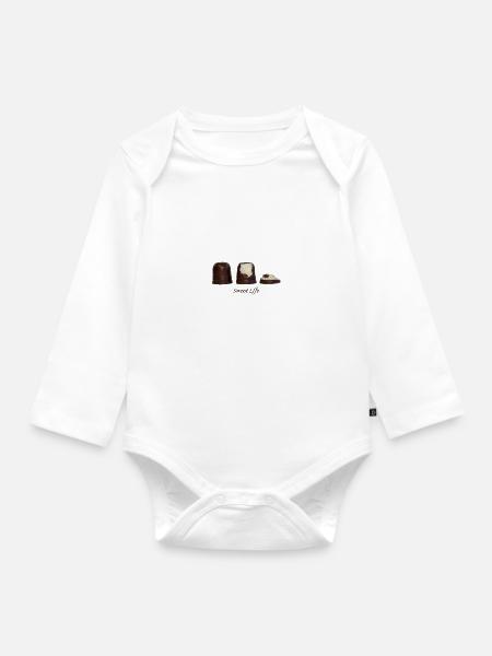 Süßes Leben - Baby Bio-Langarm-Body - Weiß
