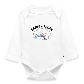 Unicorn Licorne Enjoy & Relax - Body Bébé bio manches longues - blanc - Devant
