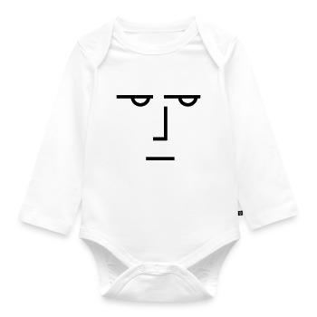 A serious look - Organic Longsleeve Baby Bodysuit - white - Front