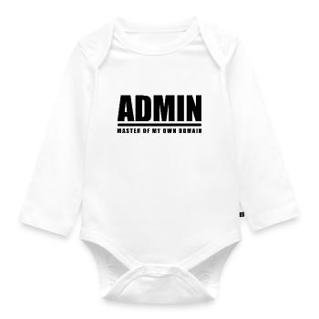 Admin administrator domain master master website - Organic Longsleeve Baby Bodysuit - white - Front