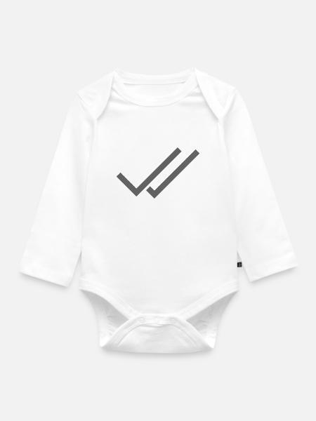 Whats App Haken Grau Doppelt - Baby Bio-Langarm-Body - Weiß