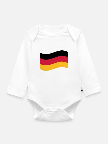 Deutschland Fahne - Baby Bio-Langarm-Body - Weiß