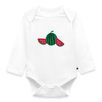 Wassermelone Obst - Baby Bio-Langarm-Body - Weiß - Vorne