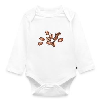 coffee beans - Organic Longsleeve Baby Bodysuit - white - Front