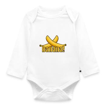 banana! - Organic Longsleeve Baby Bodysuit - white - Front