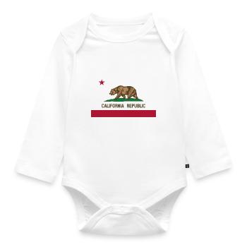 Kalifornien - Baby Bio-Langarm-Body - Weiß - Vorne