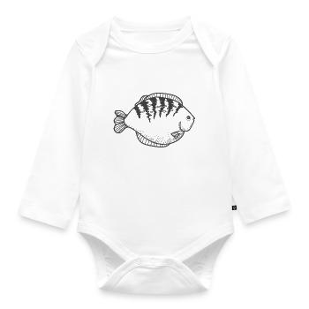 Poisson - dessiné - Body Bébé bio manches longues - blanc - Devant